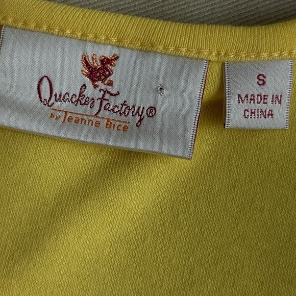 Quacker Factory Anchor Top Women's Size Small Yellow Beaded Cruise Wear Beach - Picture 4 of 5